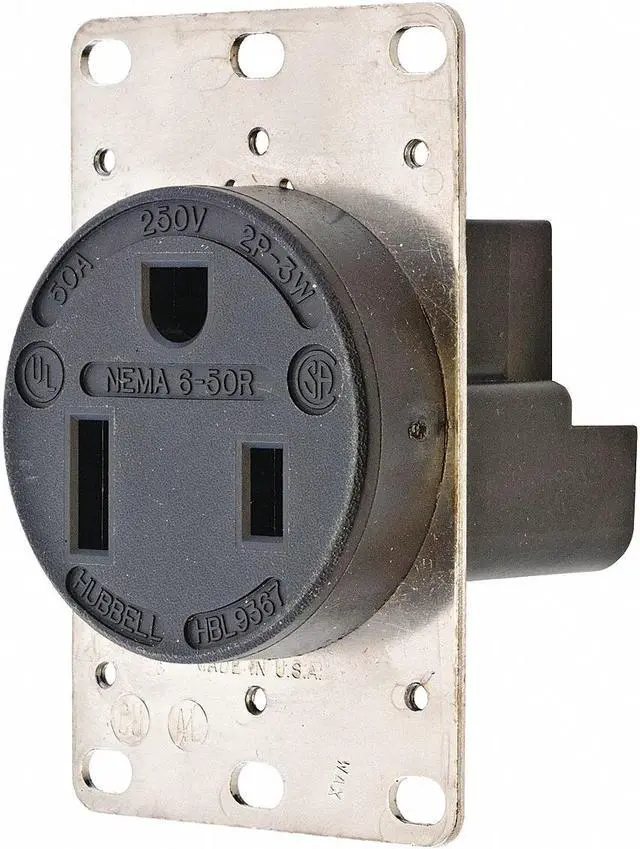 Main image of HUBBELL WIRING DEVICE-KELLEMS HBL9367 Straight Blade Receptacle, 6-50R, 50 A,