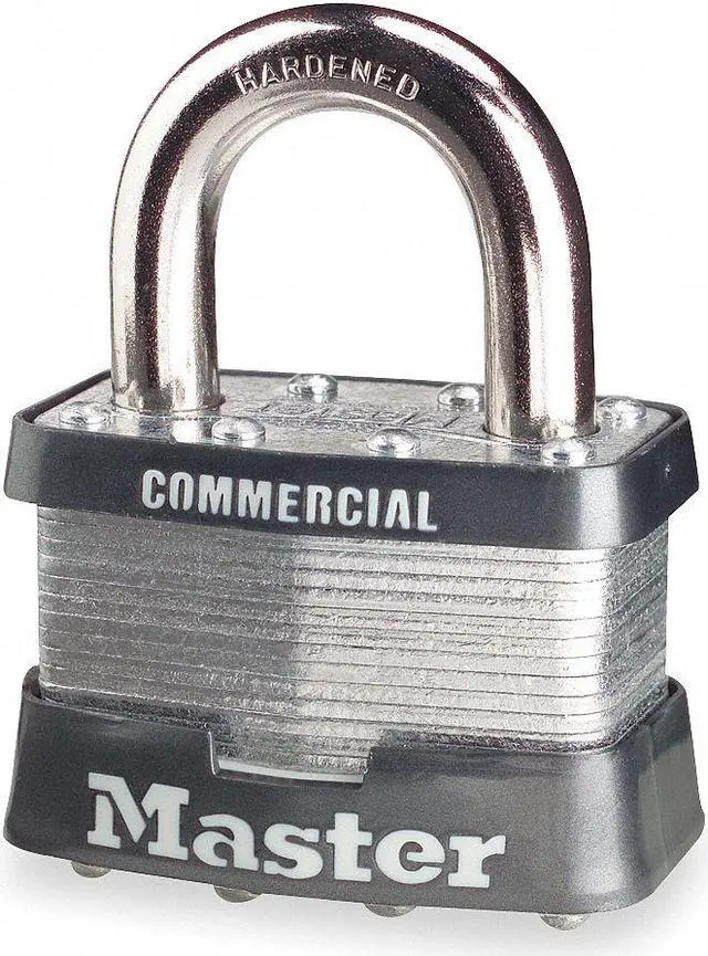 Alt view image 2 of 4 - MASTER LOCK 5N Padlock, Keyed Different, Standard Shackle, Rectangular Steel