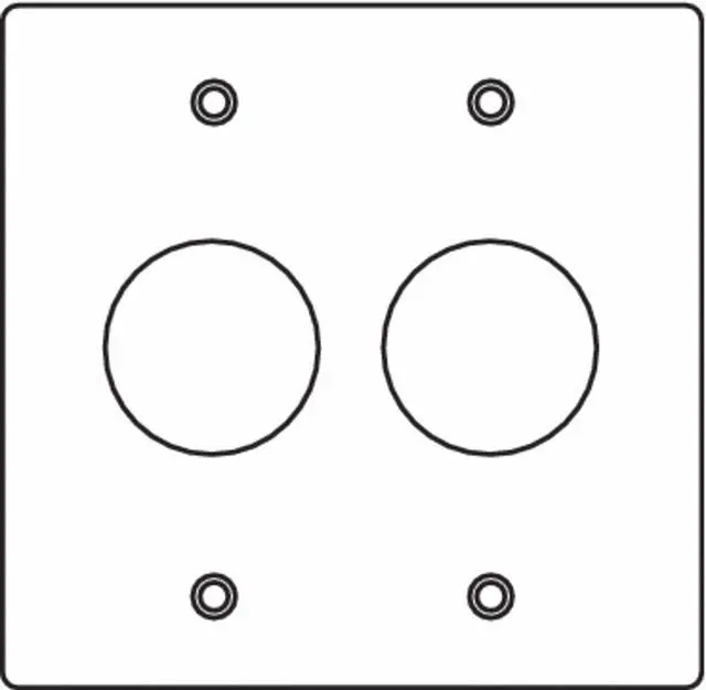 Alt view image 2 of 3 - HUBBELL KILLARK 2FR 2 -Gang Horizontal or Vertical Weatherproof Cover, 4-14/25"