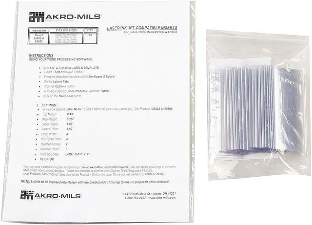Alt view image 3 of 5 - AKRO-MILS 29302 Card Stock Holder,1-3/4 x 4 In.,PK25