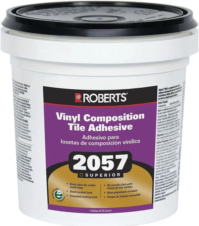 Alt view image 2 of 2 - ROBERTS 2057-1 Tile Adhesive, 2057 Series, Creamy Tan, 1 gal, Pail