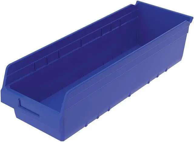 Main image of AKRO-MILS 30084BLUE Blue Shelf Bin, 23-5/8"L x 8-3/8"W x 6"H, Outside Height: 6