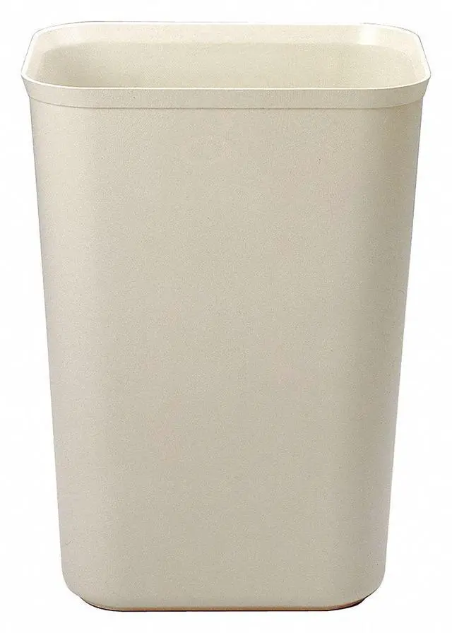 Main image of Rubbermaid Commercial 254400BG Fire-Resistant Wastebasket, Rectangular, Fiberglass 10 gal, Beige