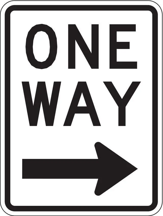 Alt view image 2 of 3 - LYLE R6-2R-18HA One Way Traffic Sign, 24 in H, 18 in W, Aluminum, Vertical