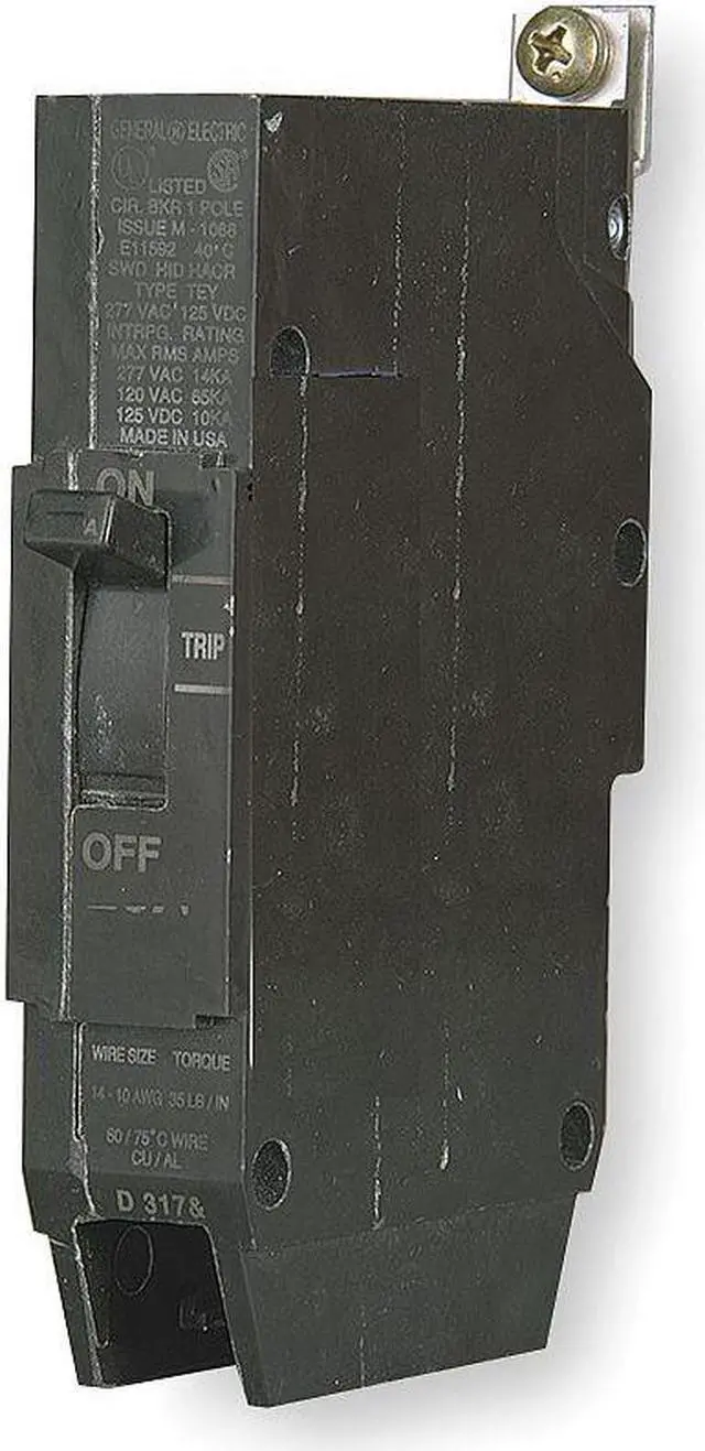 Main image of GE TEY115 Molded Case Circuit Breaker, TEY Series, 15A, 1 Pole, 277/480V AC,