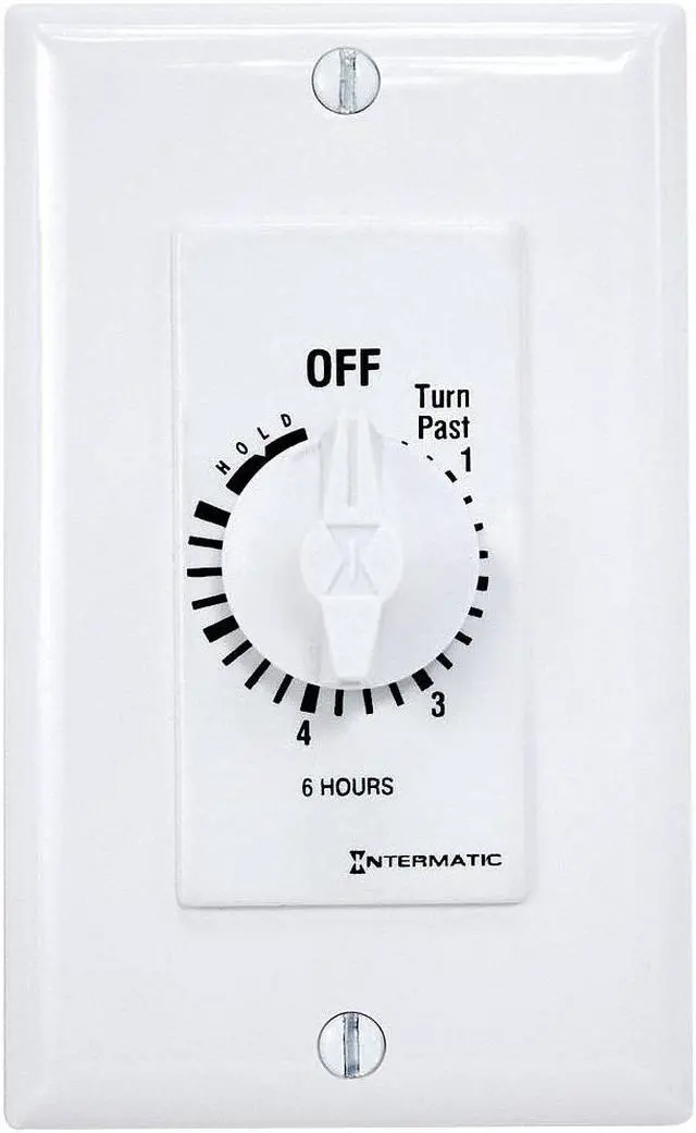 Main image of Spring-Wound Timer, White, Timing Range:  0 to 6 hr., 20 Max. Amps @ 125VAC