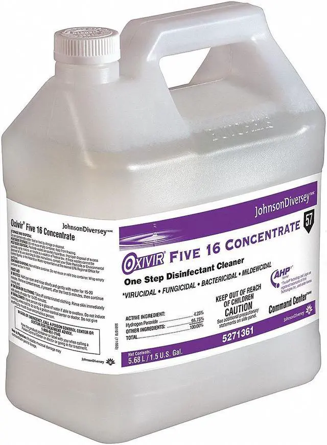 Alt view image 2 of 4 - DIVERSEY 5271361 Disinfectant Cleaner , 1.5 gal. Jug , Unscented ,