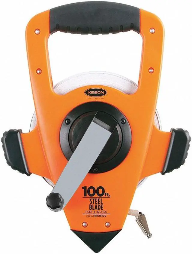 Alt view image 2 of 7 - Keson Long Tape Measure,3/8 In x 100 ft,Orange  NRS18100
