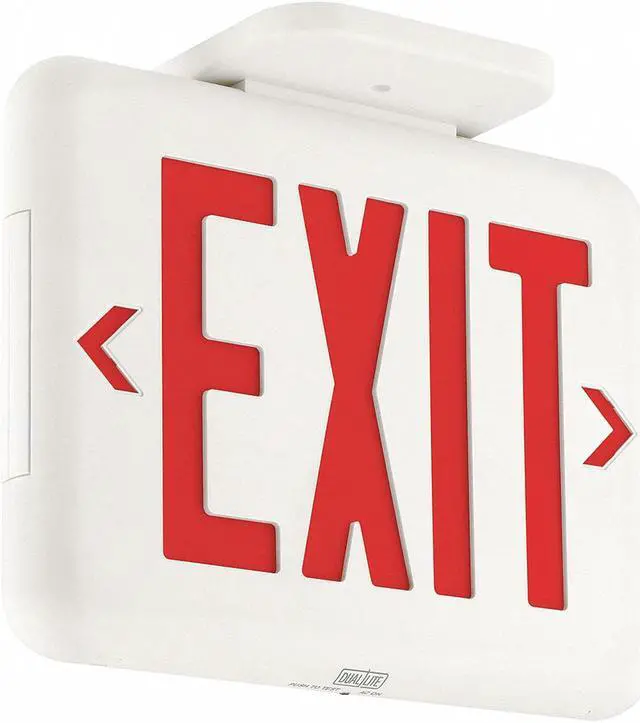 Alt view image 2 of 4 - Dual Lite - EVEURWE LED Emergency Exit Sign Single/Double Face, Red Letter, White Housing