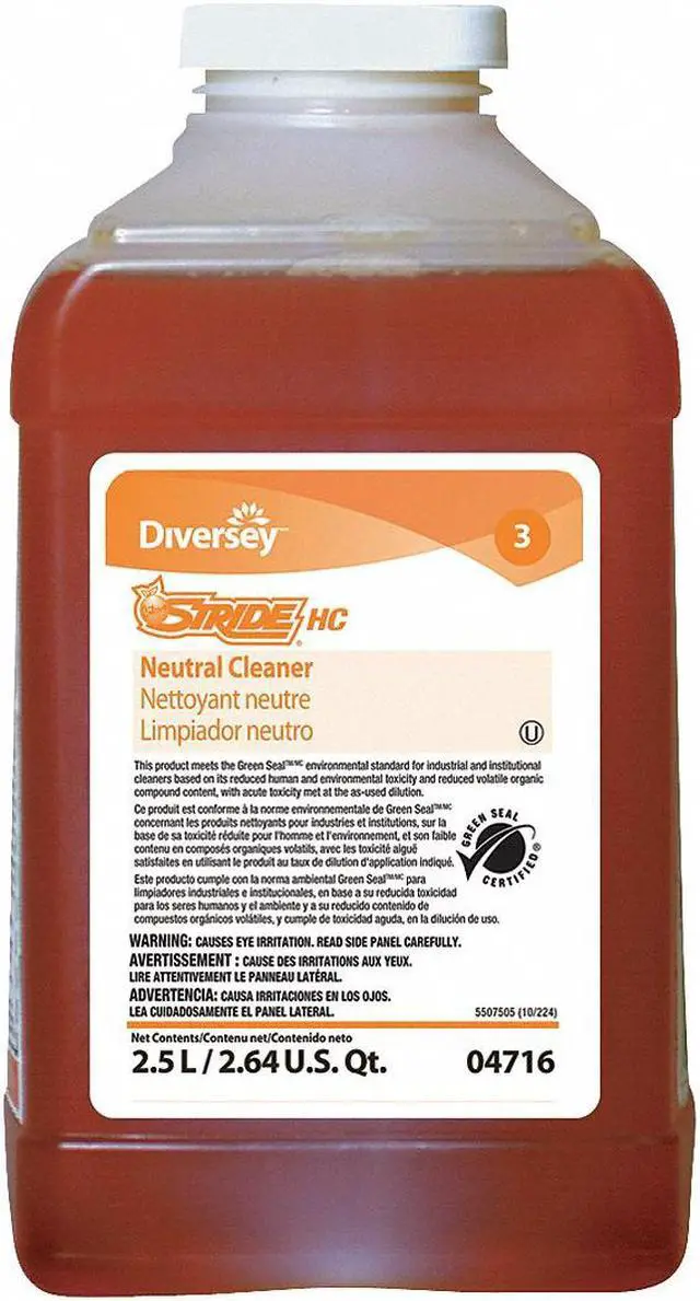 Main image of DIVERSEY 904716 Neutral Cleaner,Size 2.5L,Orange,PK2