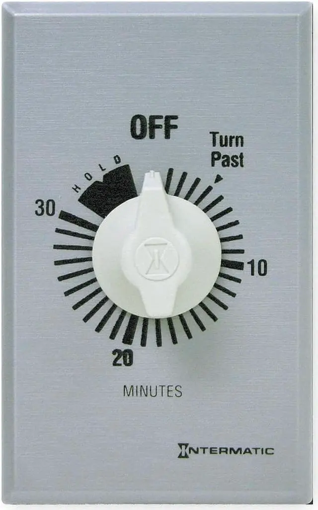 Main image of INTERMATIC FF30MH Timer,Spring Wound,30 Min,SPST,Silver