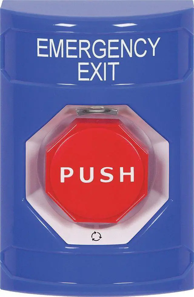 Main image of SAFETY TECHNOLOGY INTERNATIONAL SS2409EX-EN Emergency Exit Push Button,Blue,SPDT