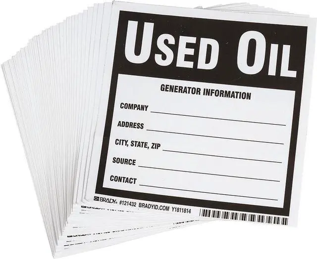 Alt view image 2 of 3 - BRADY 121432 Waste Label,Vinyl,6 In. H,6 In. W,PK100