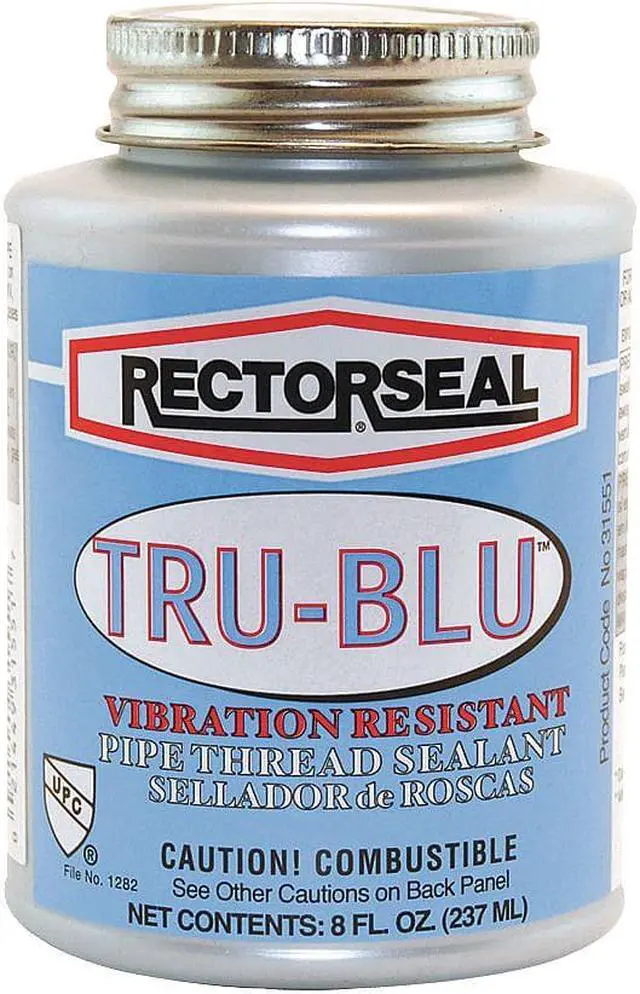 Alt view image 6 of 8 - RectorSeal 31551 Tru-Blu Blue Vibration Resistant Pipe Thread Sealant, 1/2 Pint Brush Top Can