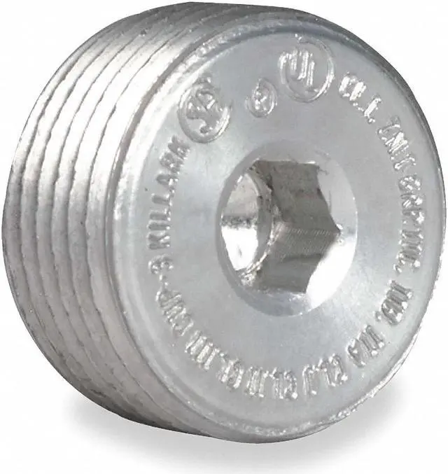 Main image of HUBBELL KILLARK CUP-3 Haz Loc Plug, 1 in, Threaded, Copper, Plain, Gray