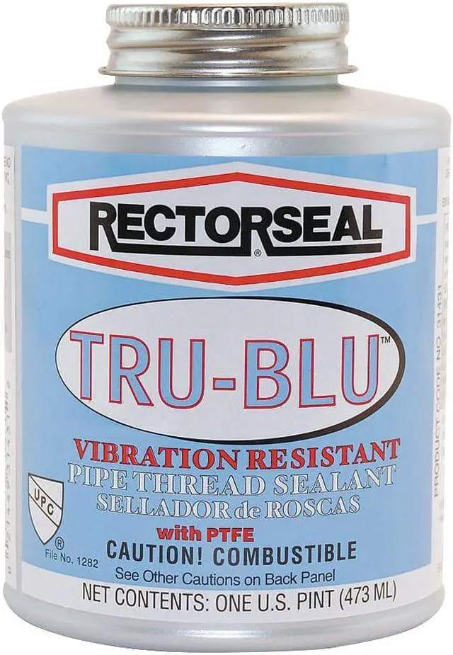 Alt view image 7 of 11 - RectorSeal 31431 Tru-Blu Blue Vibration Resistant Pipe Thread Sealant, 1 Pint Brush Top Can