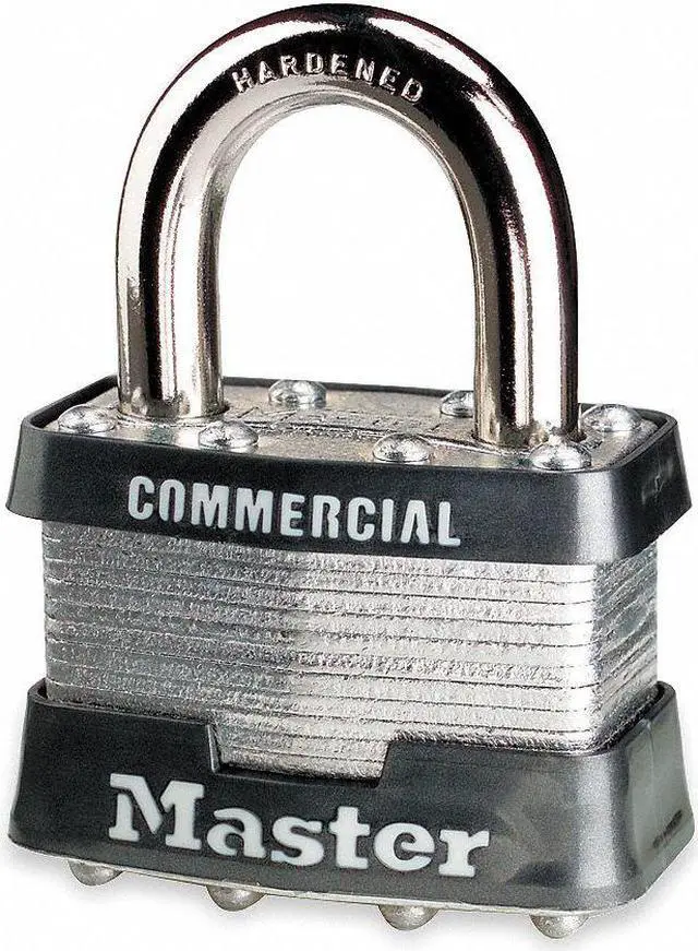 Main image of MASTER LOCK 21 Padlock, Keyed Different, Standard Shackle, Rectangular Steel