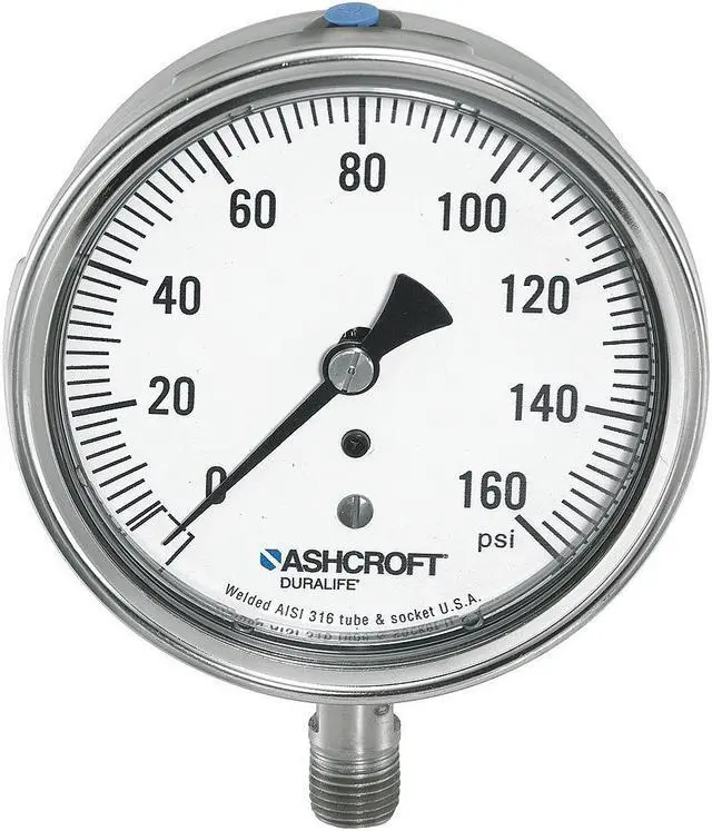 Main image of ASHCROFT 351009SW02L300# Industrial Pressure Gauge, 0 to 300 psi, 3 1/2 in