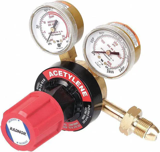 Alt view image 2 of 2 - RADNOR RAD64003035 Gas Regulator, Acetylene, Single Stage, 0.825"-14 Inlet,