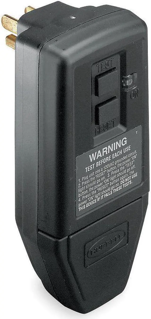 Main image of HUBBELL WIRING DEVICE-KELLEMS GFPST5266C Plug-In GFCI, Blk, 15A, 5-15P, Indoor,