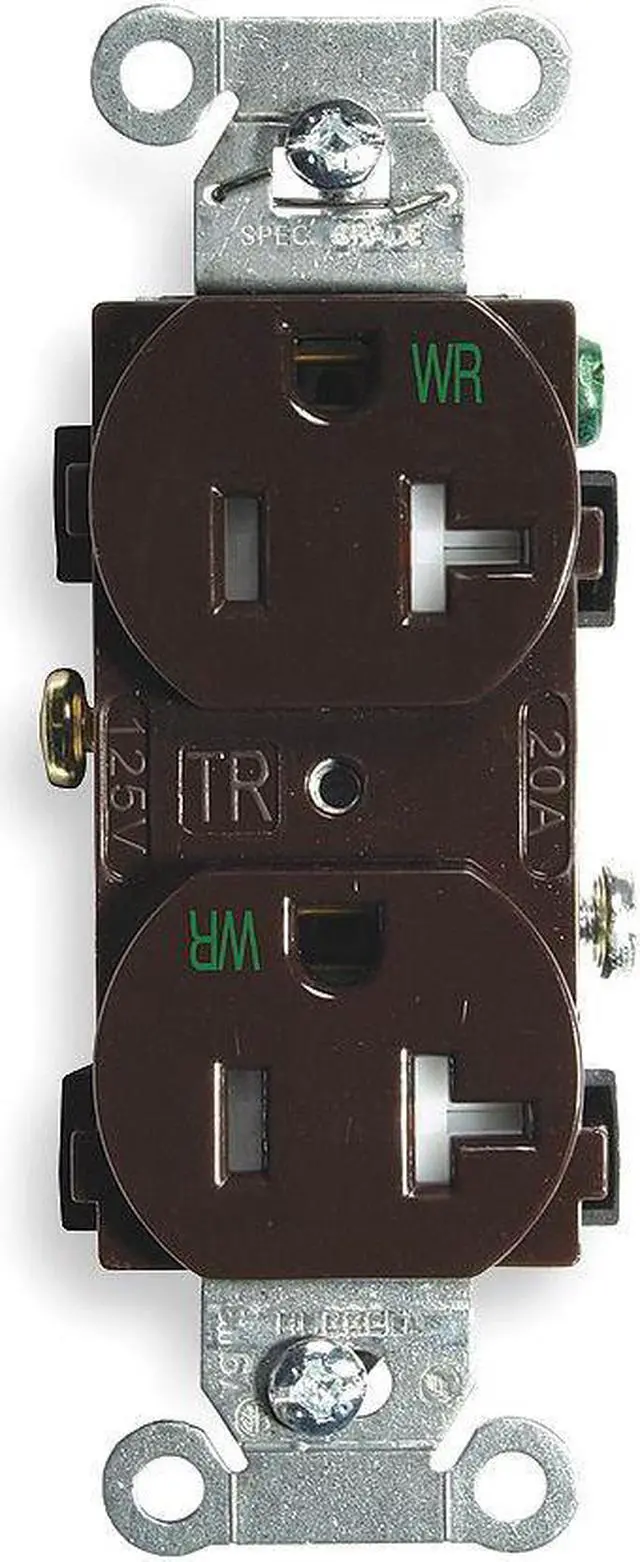 Main image of HUBBELL WIRING DEVICE-KELLEMS BR20WRTR Straight Blade Receptacle, 5-20R, 20 A,