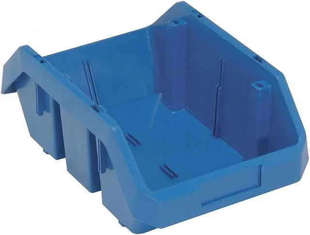 Alt view image 2 of 2 - QUANTUM STORAGE SYSTEMS QP1496BL Hang & Stack Storage Bin, Plastic, Blue, 6 1/2
