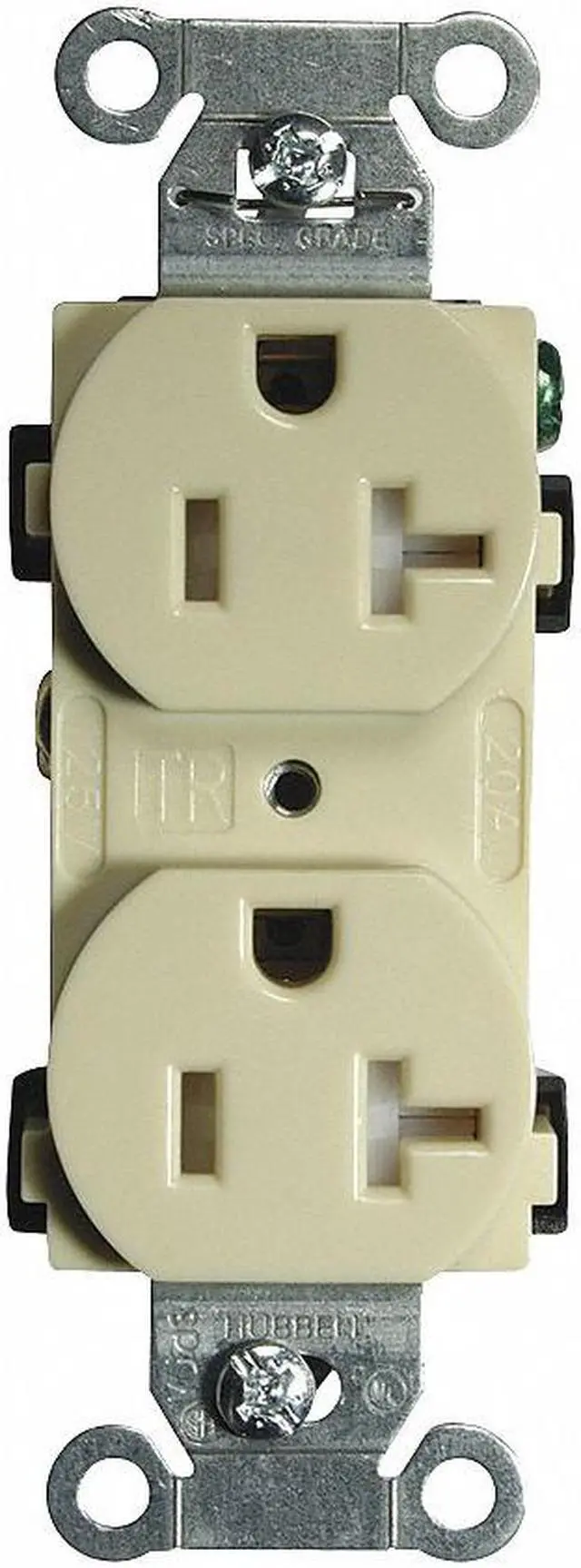 Main image of HUBBELL WIRING DEVICE-KELLEMS BR20ITR 20A Duplex Receptacle 125VAC 5-20R IV