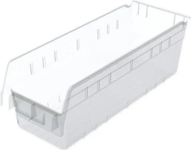 Main image of AKRO-MILS 30098SCLAR Shelf Storage Bin, Plastic, Clear, 6 in H, 6 5/8 in W, 17