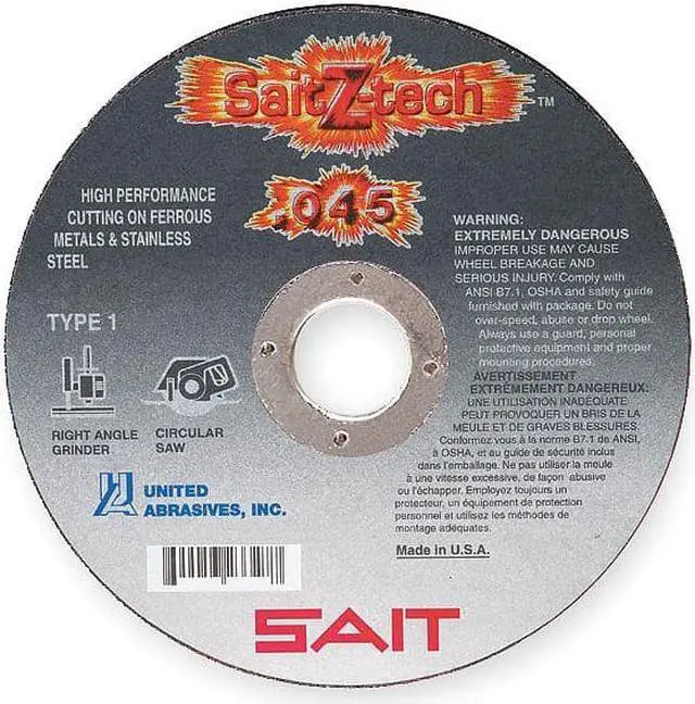 Alt view image 2 of 2 - UNITED ABRASIVES-SAIT 23324 CutOff Wheel,Z-Tech,4-1/2"x.045"x7/8"