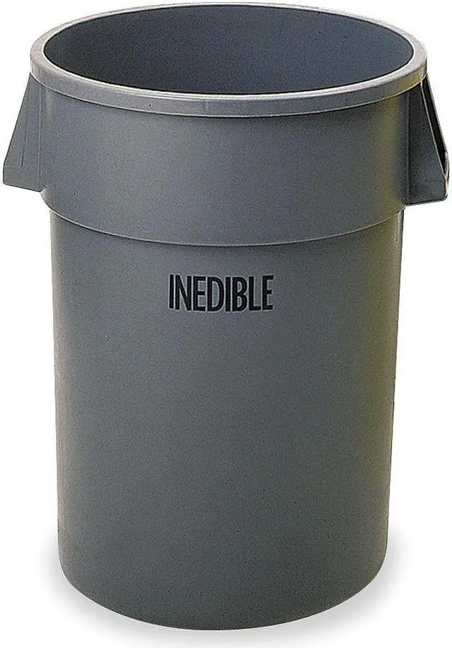Alt view image 2 of 4 - RUBBERMAID FG264356GRAY 44 gal. Polyethylene Round Trash Can, Gray