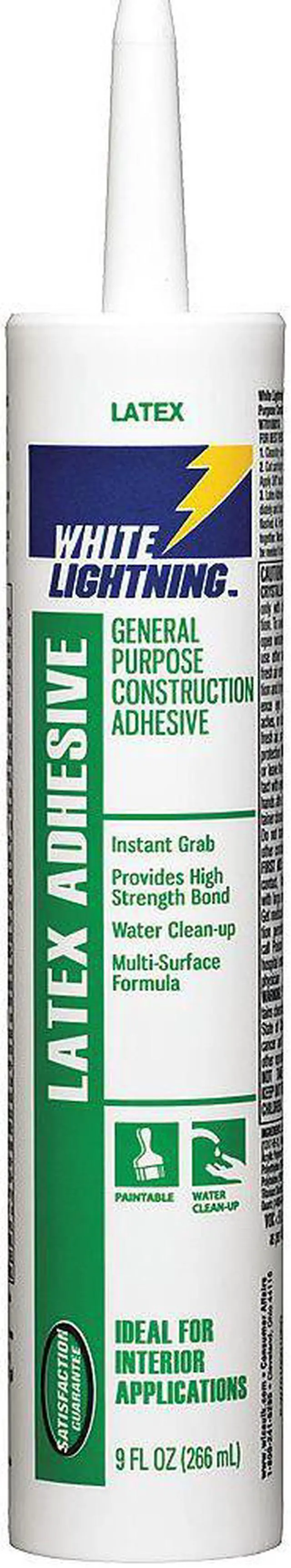 Alt view image 2 of 4 - WHITE LIGHTNING W70100010 Construction Adhesive, 9 oz, Cartridge, Whites,
