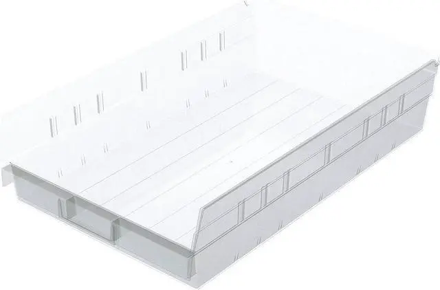 Main image of AKRO-MILS 30178SCLAR Shelf Storage Bin, Plastic, Clear, 4 in H, 11 1/8 in W, 17