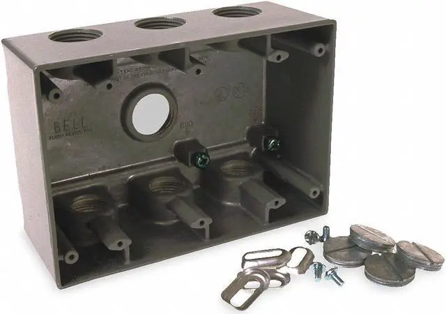 Main image of BELL OUTDOOR 5390-0 Weatherproof Electrical Box, 55 cu in, Three Gang Box Type,