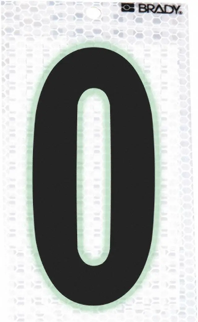 Main image of BRADY 3020-0 Ultra Reflective Numbers,0,6 In. H,PK10