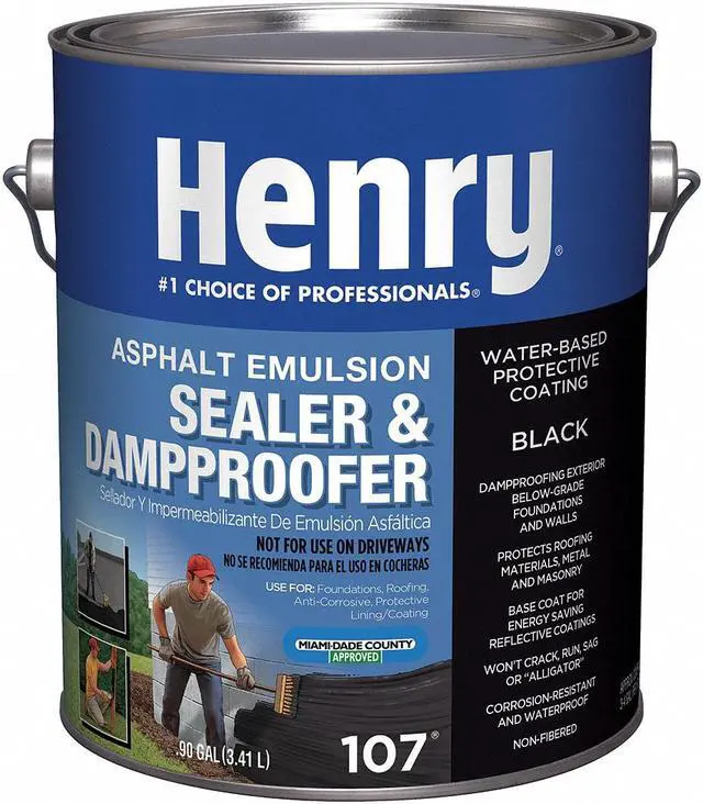 Alt view image 2 of 3 - HENRY HE107046 Sealer & Dampproofer, 1 gal, Black