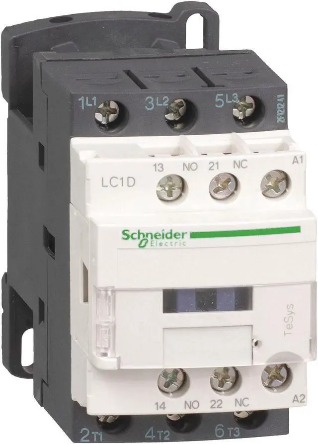 Alt view image 3 of 8 - SCHNEIDER ELECTRIC LC1D09B7 IEC Magnetic Contactor, 1NC/1NO, 24V AC, 3 P,