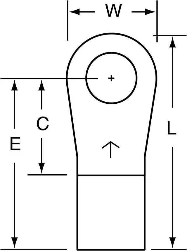 Alt view image 2 of 3 - 3M M6-14R/SX Ring Terminal, 1/4 in Stud Size, 6 AWG, 1,000 V, Bare Insulated,