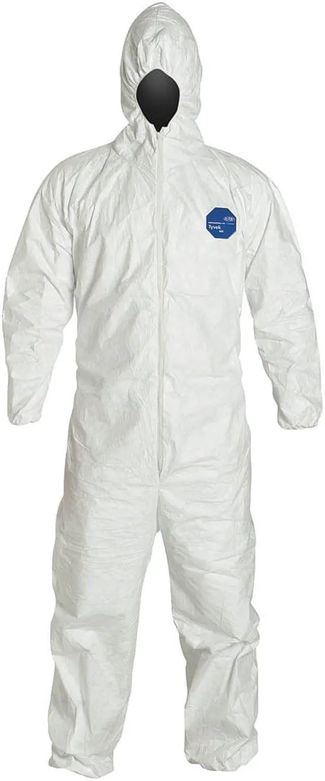 Main image of DUPONT TY127SWHMD0025VP Disposable Coverallss, Hooded Coverall, M, Tyvek(R)