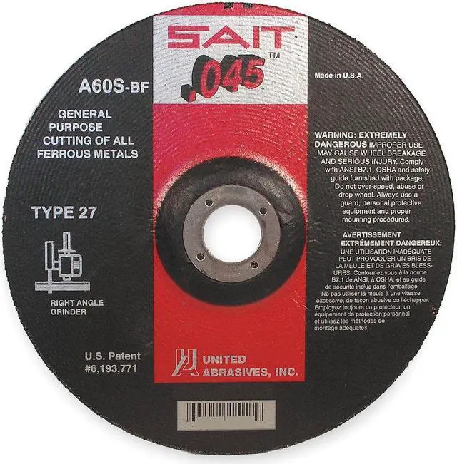 Alt view image 2 of 2 - UNITED ABRASIVES-SAIT 22047 Depressed Center Wheels, Type 27, 6 in Dia, 0.045