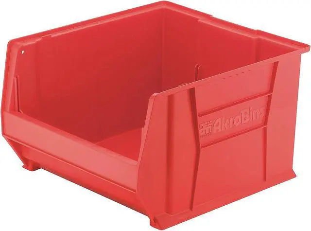 Main image of AKRO-MILS 30289RED Storage Bin, Plastic, Red, 12 in H, 18 1/4 in W, 23 7/8 in L
