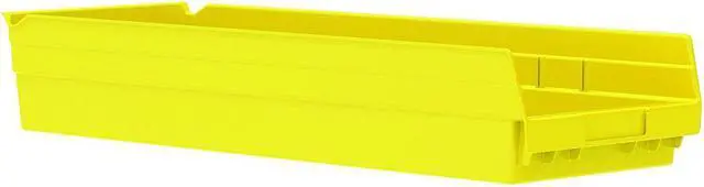 Alt view image 2 of 5 - AKRO-MILS 30184YELLO Shelf Storage Bin, Plastic, Yellow, 4 in H, 8 3/8 in W, 23