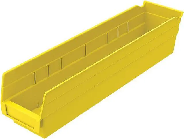 Alt view image 2 of 2 - AKRO-MILS 30128YELLO Shelf Storage Bin, Plastic, Yellow, 4 in H, 4 1/8 in W, 17