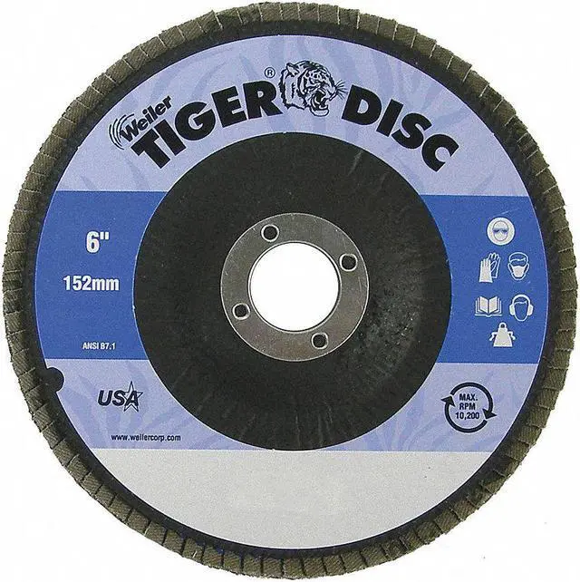 Alt view image 3 of 4 - Weiler Abrasives - 50649 - 6 DIAMETER- 7/8 ARBOR-40 GRIT, Box of 10