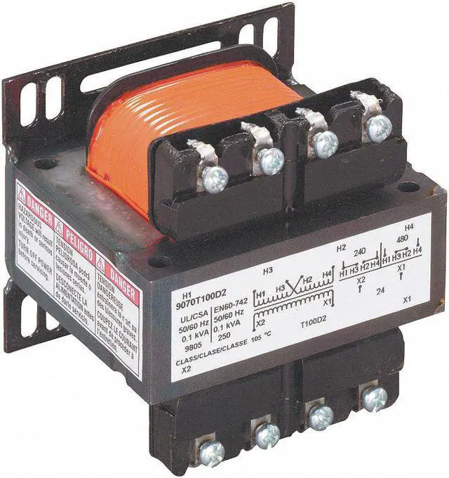 Alt view image 2 of 2 - SQUARE D 9070T100D4 Control Transformer, 100 VA, Not Rated, 55°C, 120V AC, 277V