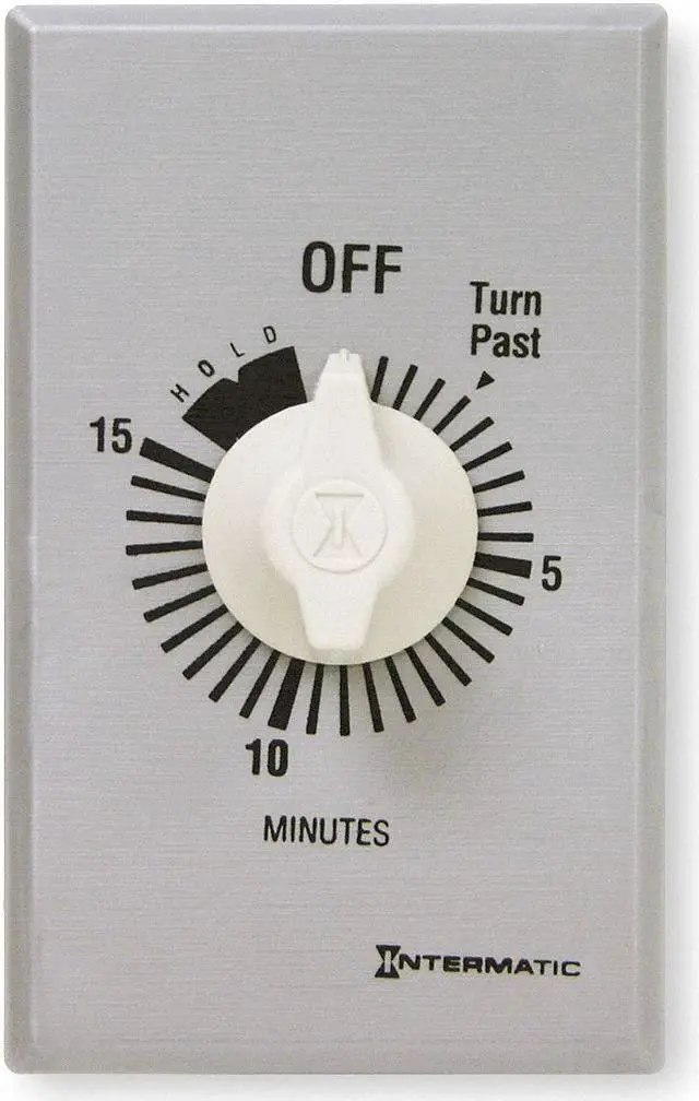Main image of INTERMATIC FF15MH Timer,Spring Wound,15 Min,SPST,Silver