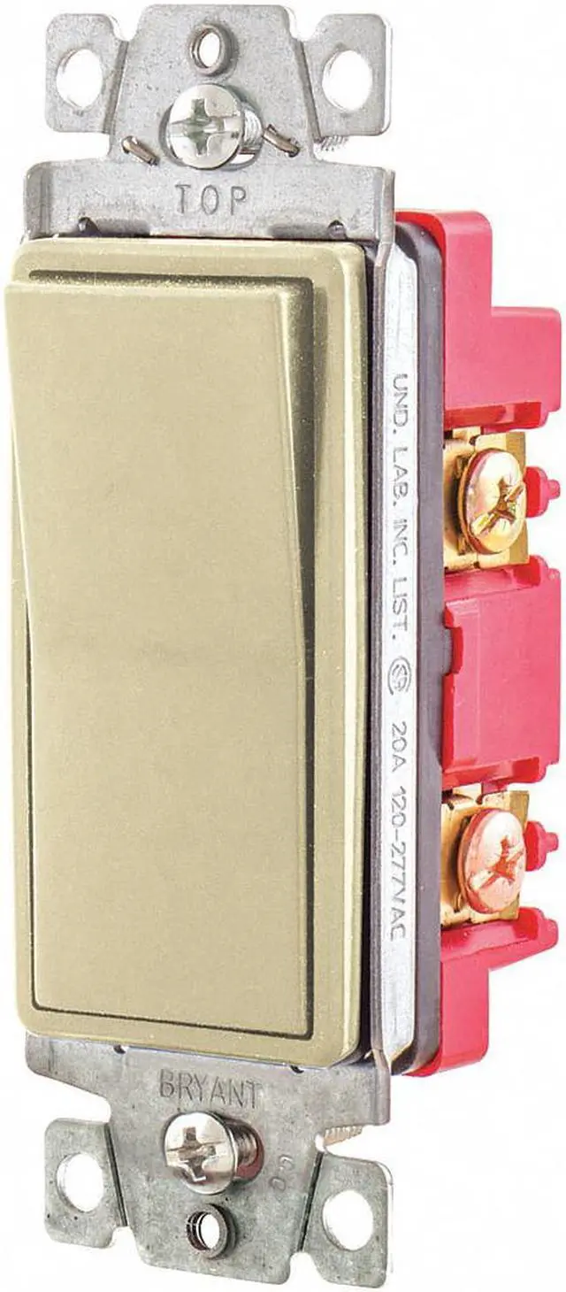 Main image of Wall Switch,20A,Ivory,4-Way Type,Rocker BRYANT 9904I