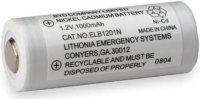 Alt view image 2 of 2 - LITHONIA LIGHTING ELB 1201N Battery, Nickel Cadmium, 1.2V, 1A/HR., Depth: 11/16