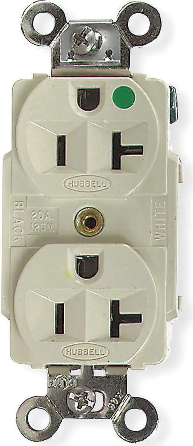 Main image of HUBBELL WIRING DEVICE-KELLEMS HBL8300I Straight Blade Receptacle, 5-20R, 20 A,