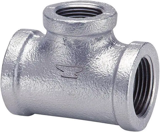 Alt view image 3 of 3 - Anvil 1105 Galvanized Malleable Iron Straight Tee, 3/4"