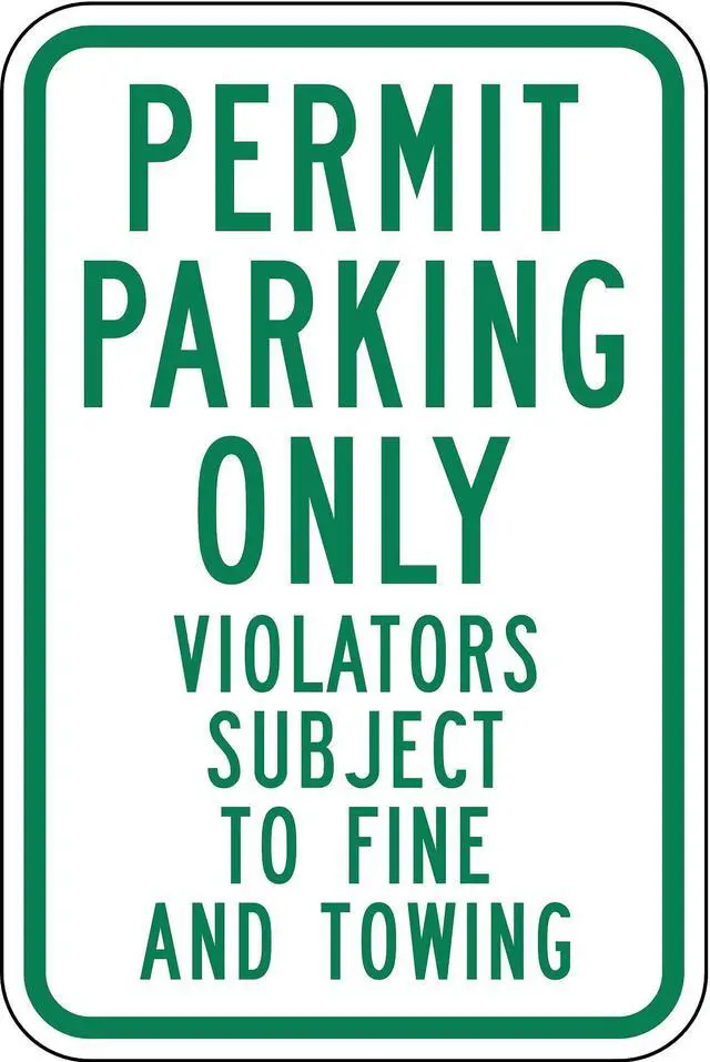 Alt view image 2 of 3 - LYLE RP-117-12HA Permit Parking Sign, 12" W, 18" H, English, Aluminum, White